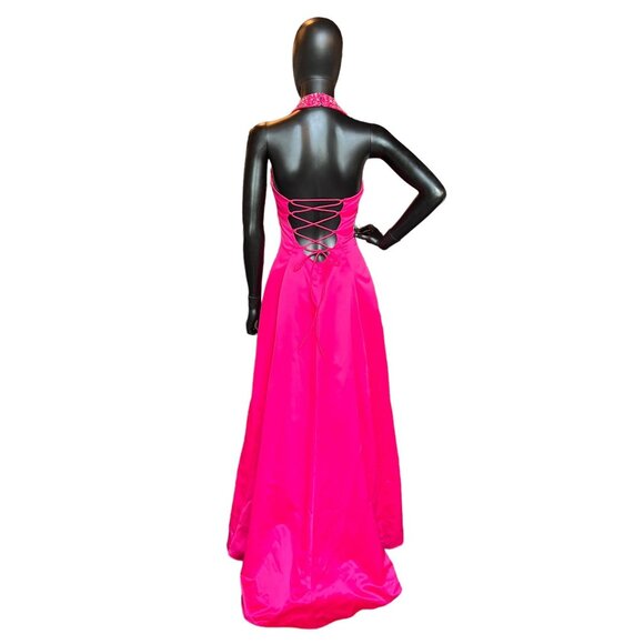 Hot Pink Prom Maxi Formal Dress - City Triangles - Picture 5 of 8